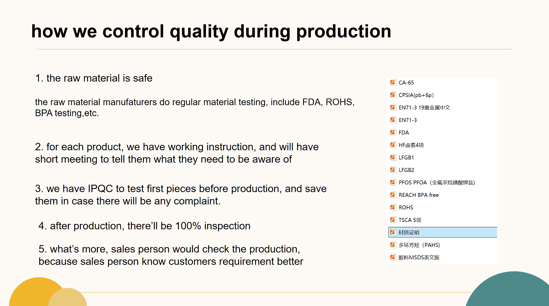 how we control quality